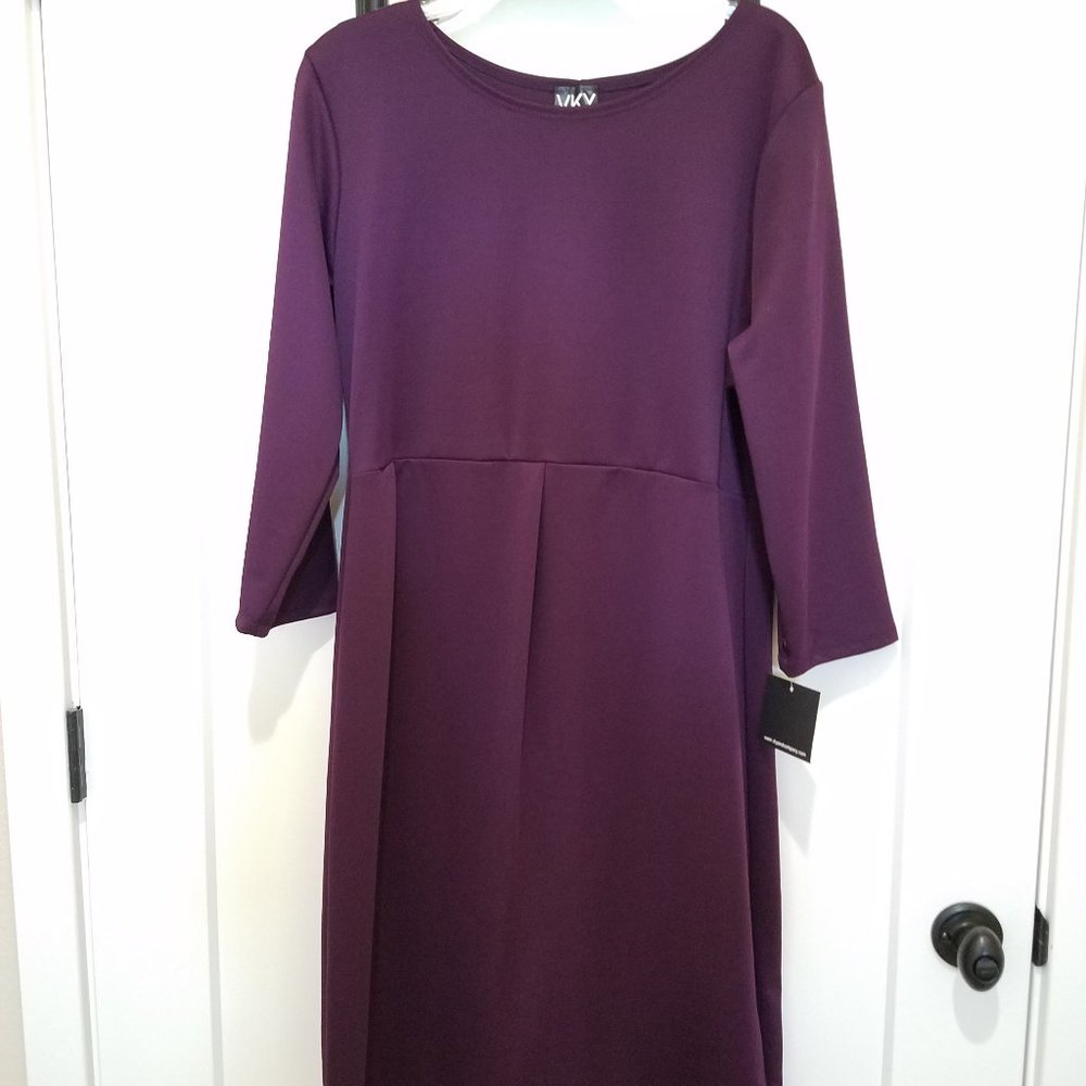 dress plum purple pleated